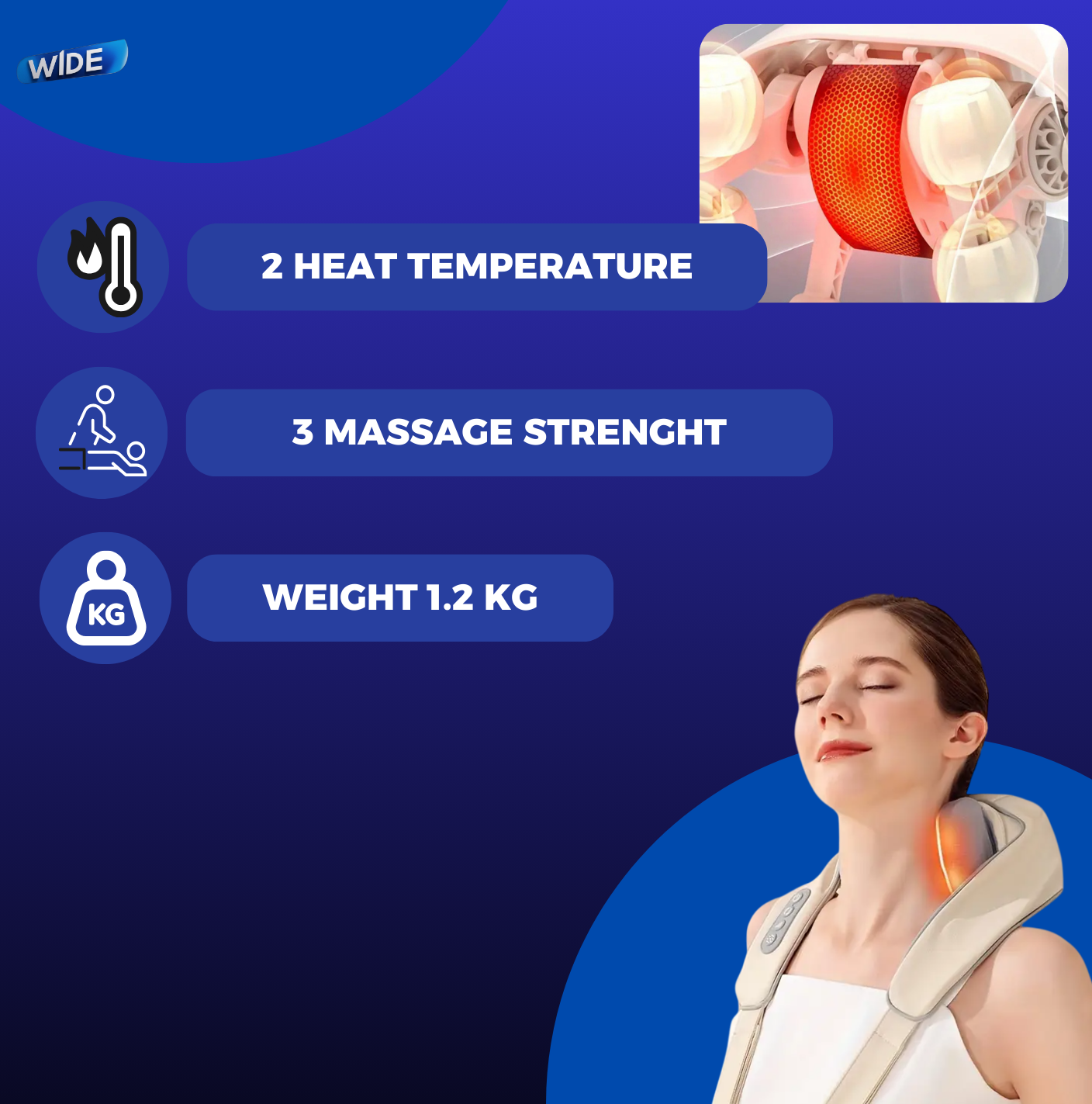 RelaxEase Pro: Electric Neck & Shoulder Massager with Heat